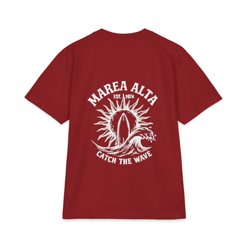 Camiseta Oversized Surf Vintage Marea Alta – Rojo