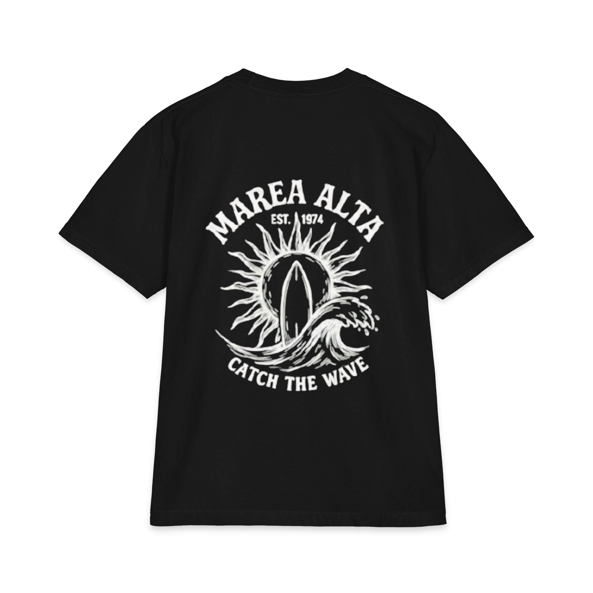 Camiseta Oversized Surf Vintage Marea Alta – Negro