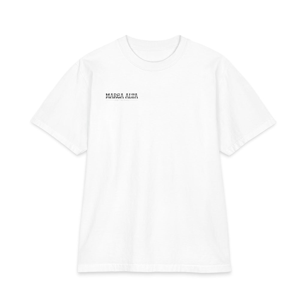 Camiseta Oversized Surf Vintage Marea Alta – Blanco