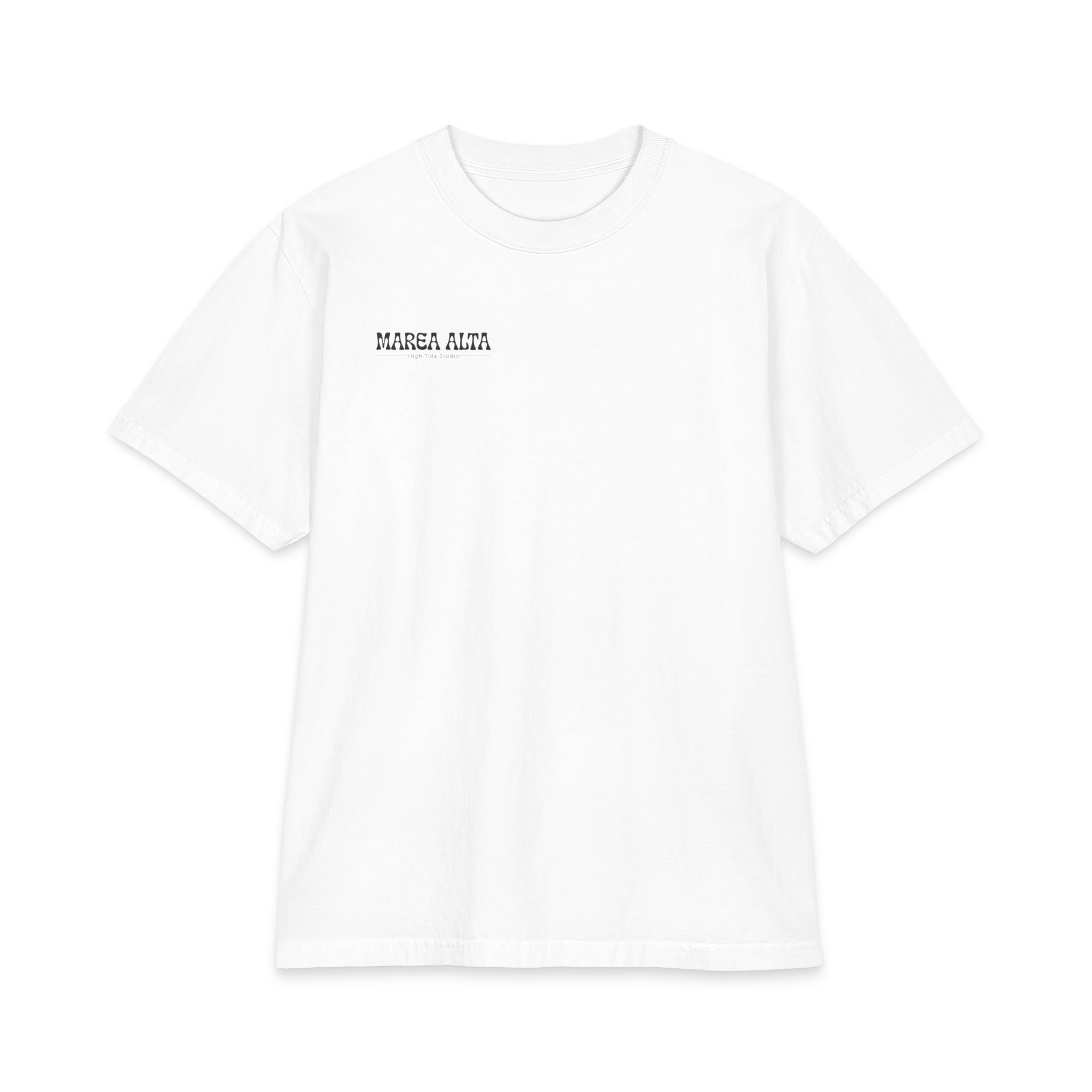 Camiseta Oversized Surf Vintage Marea Alta – Blanco